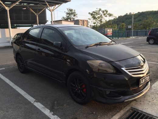 Toyota Vios GT Street and Black TRD Wheels Sideview