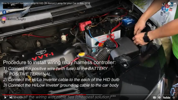 DIY HID lamp Installation on Toyota Vios