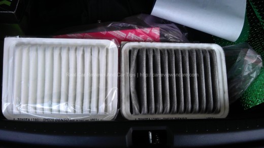 New and Old Toyota Vios Engine Air Filter