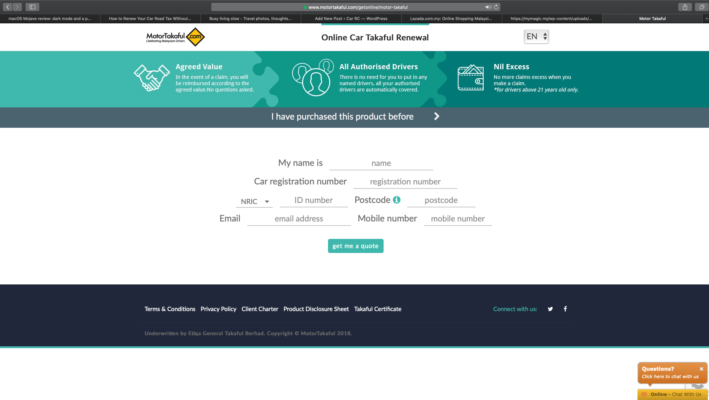 Car Insurance Renewal Portal - Etiqa