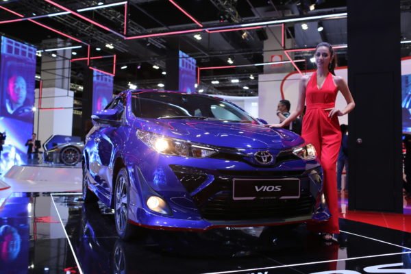 All New Toyota Vios 2019 Front View with white girl