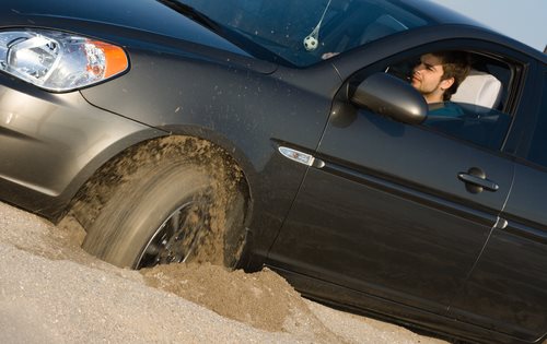 tires in the sand